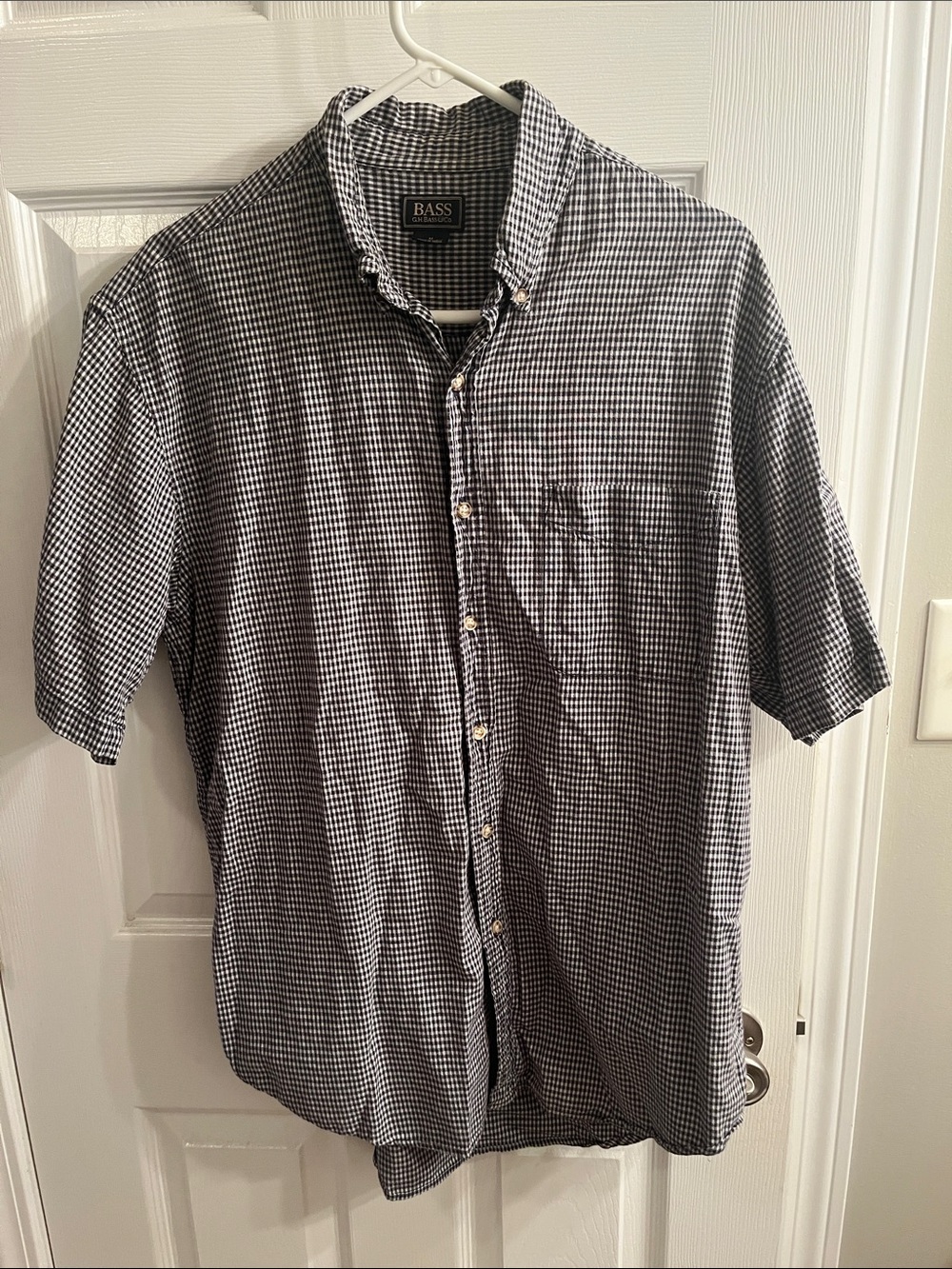 G H Bass Cotton Checkered Button Up Shirt